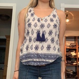 Bohemian style top with Aztec type design